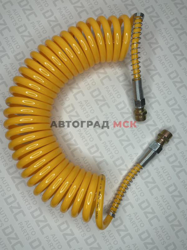 Воздушный шланг не армированный с фитингами из пластмасс м16 на 1,5 желтый 7,5 метр. DZC